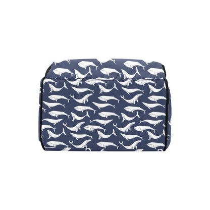 Whale Print Design LKS308 Diaper Bag Backpack
