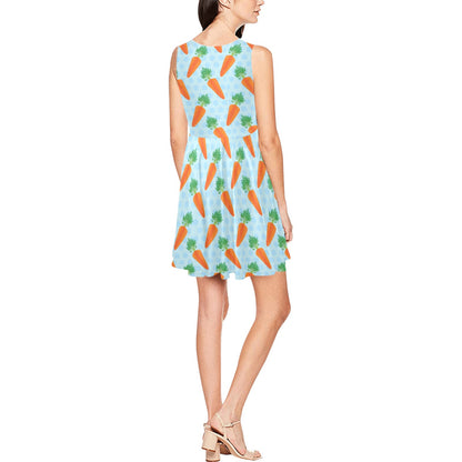 Carrot Pattern Print Design 01 Sleeveless Dress