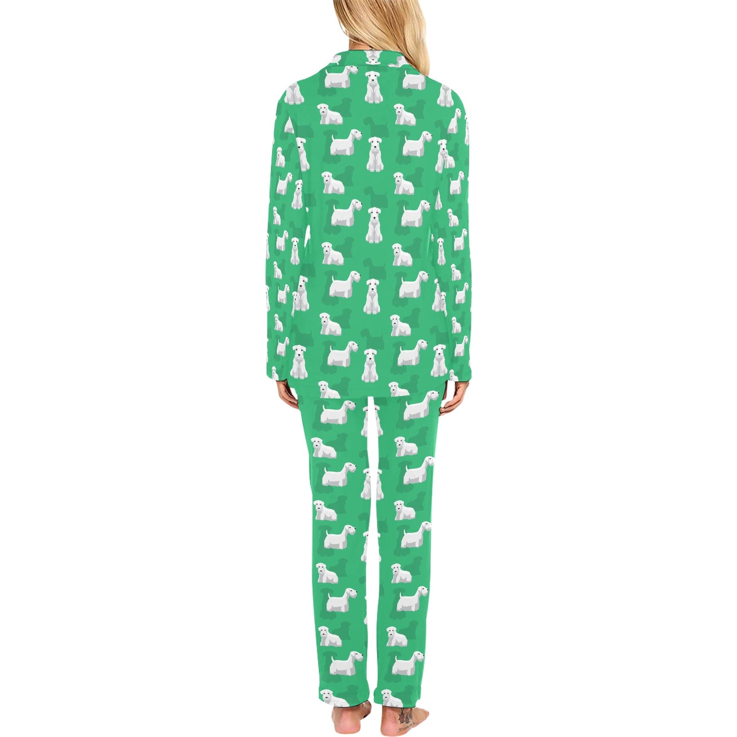 Sealyham Terriers Print Design LKS301 Women's Long Pajama Set