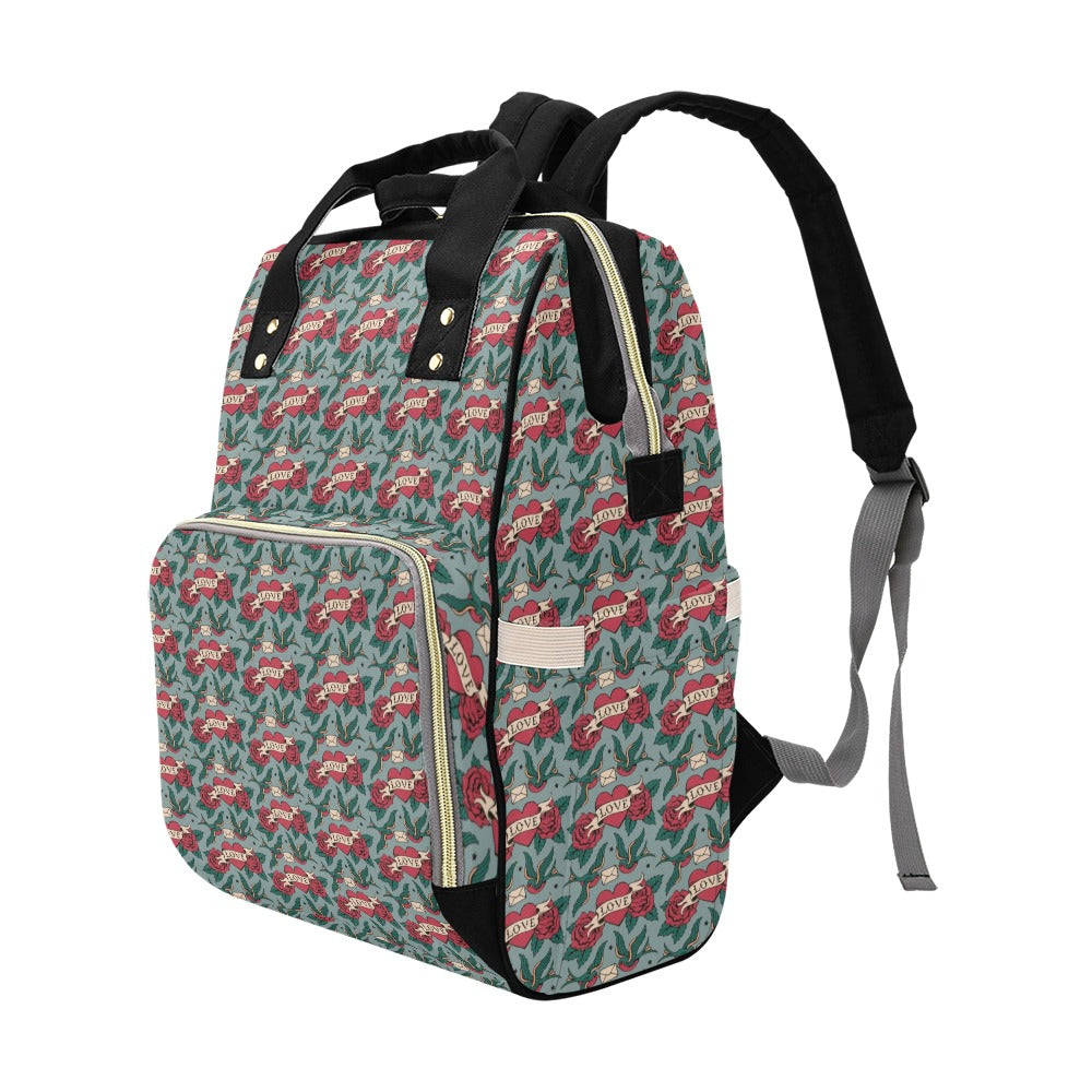 Tattoo Heart Print Design LKS301 Diaper Bag Backpack