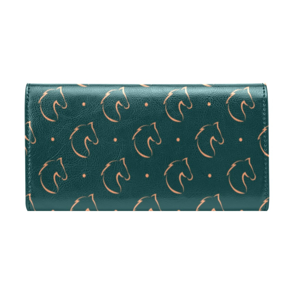 Horse Head Print Design LKS302 Women's Trifold Wallet