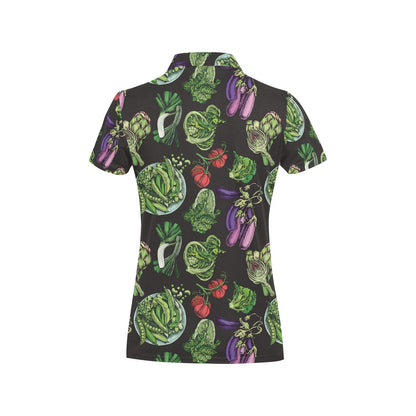 Lettuce Pattern Print Design 01 Women's Polo Shirt