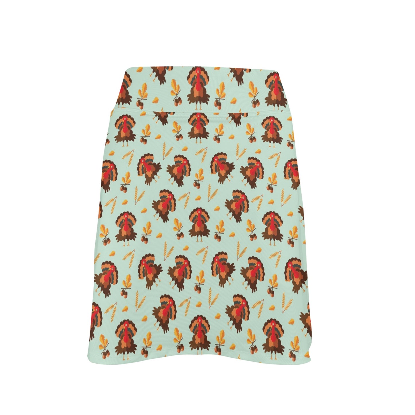 Thanksgiving Print Design LKS309 17" Golf & Pickleball Skort with Pockets