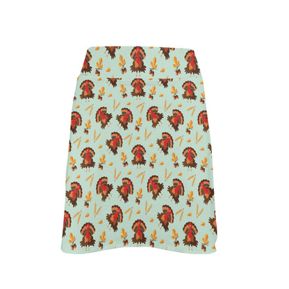 Thanksgiving Print Design LKS309 17" Golf & Pickleball Skort with Pockets
