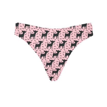 Chihuahua Pink Print Pattern Women's Thongs