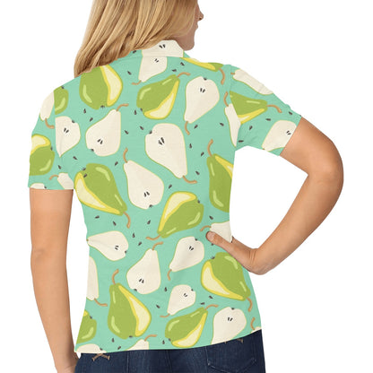 Pear Pattern Print Design PE04 Women's Polo Shirt