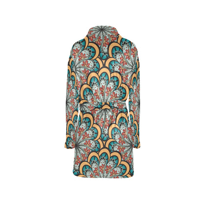 Mandala Pattern Print Design 01 Women's Fleece Robe