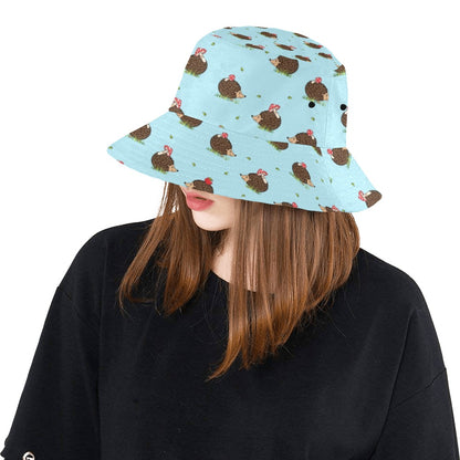 Hedgehog Print Design LKS402 Unisex Bucket Hat