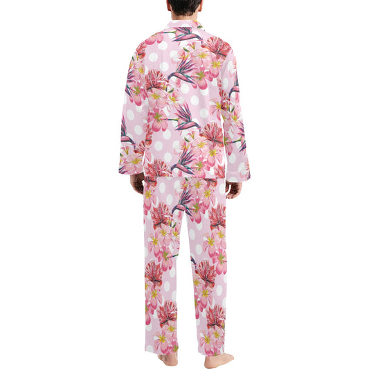Bird Of Paradise Pattern Print Design BOP011 Men's Long Pajama Set
