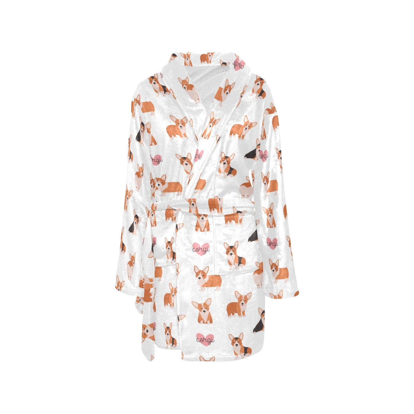 Cardigan Welsh Corgis Pattern Print Design 02 Women's Fleece Robe