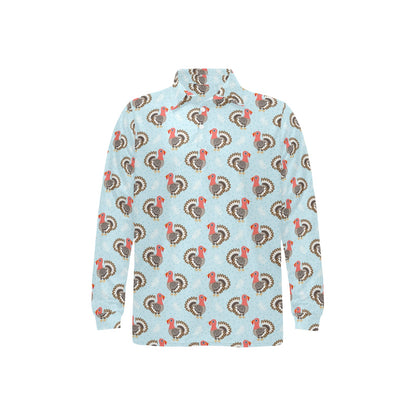 Turkey Print Design LKS403 Long Sleeve Polo Shirt For Men's