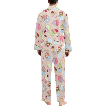 Cupcake Pattern Print Design CP06 Men's Long Pajama Set