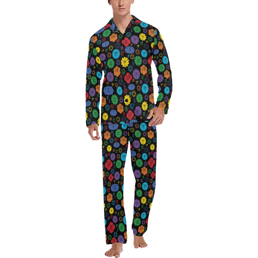 Chakra Pattern Print Design 01 Men's Long Pajama Set