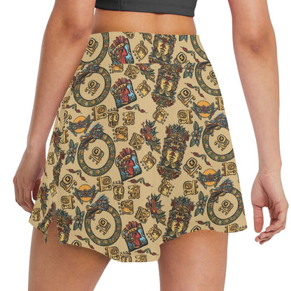 Totem Print Design LKS305 17" Golf & Pickleball Skort with Pockets