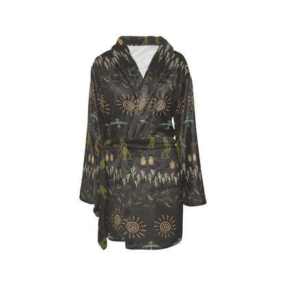 Mayan Pattern Print Design 04 Women's Fleece Robe