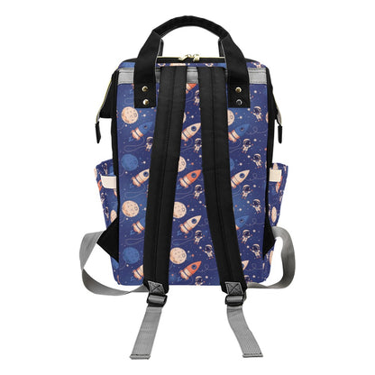 Space Astronaut Rocket Print Design LKS304 Diaper Bag Backpack