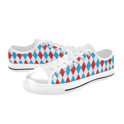 Harlequin Print Design LKS402 Women's White Low Top Shoes