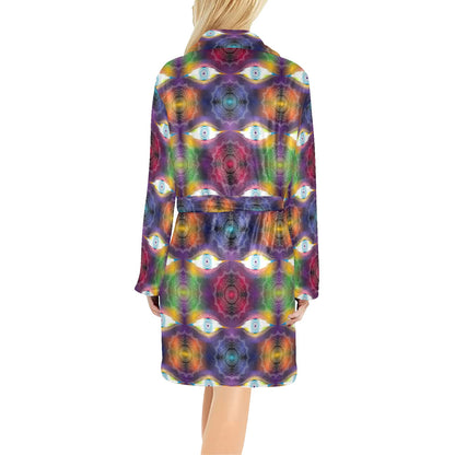 Chakra Eye Print Pattern Women's Fleece Robe