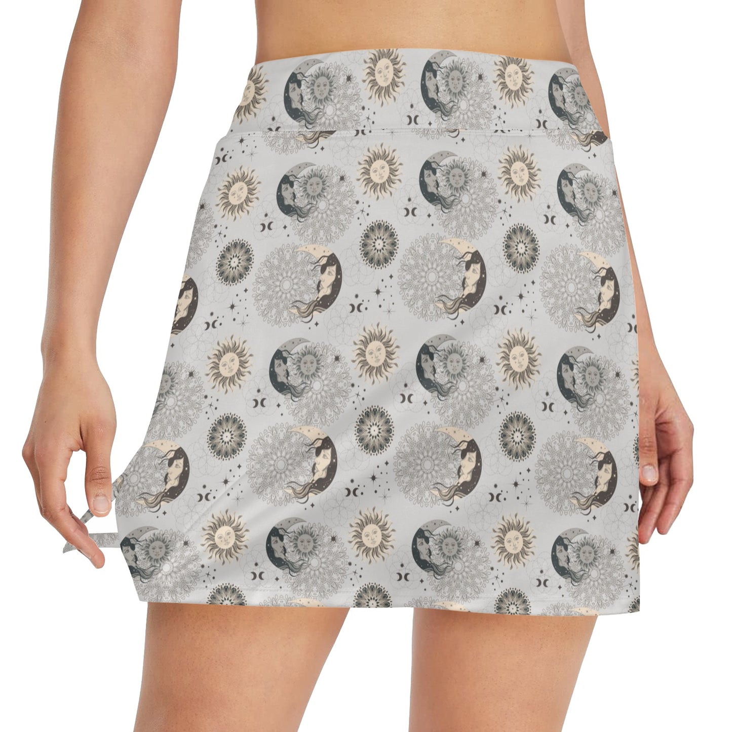 Sun Moon Print Design LKS302 17" Golf & Pickleball Skort with Pockets