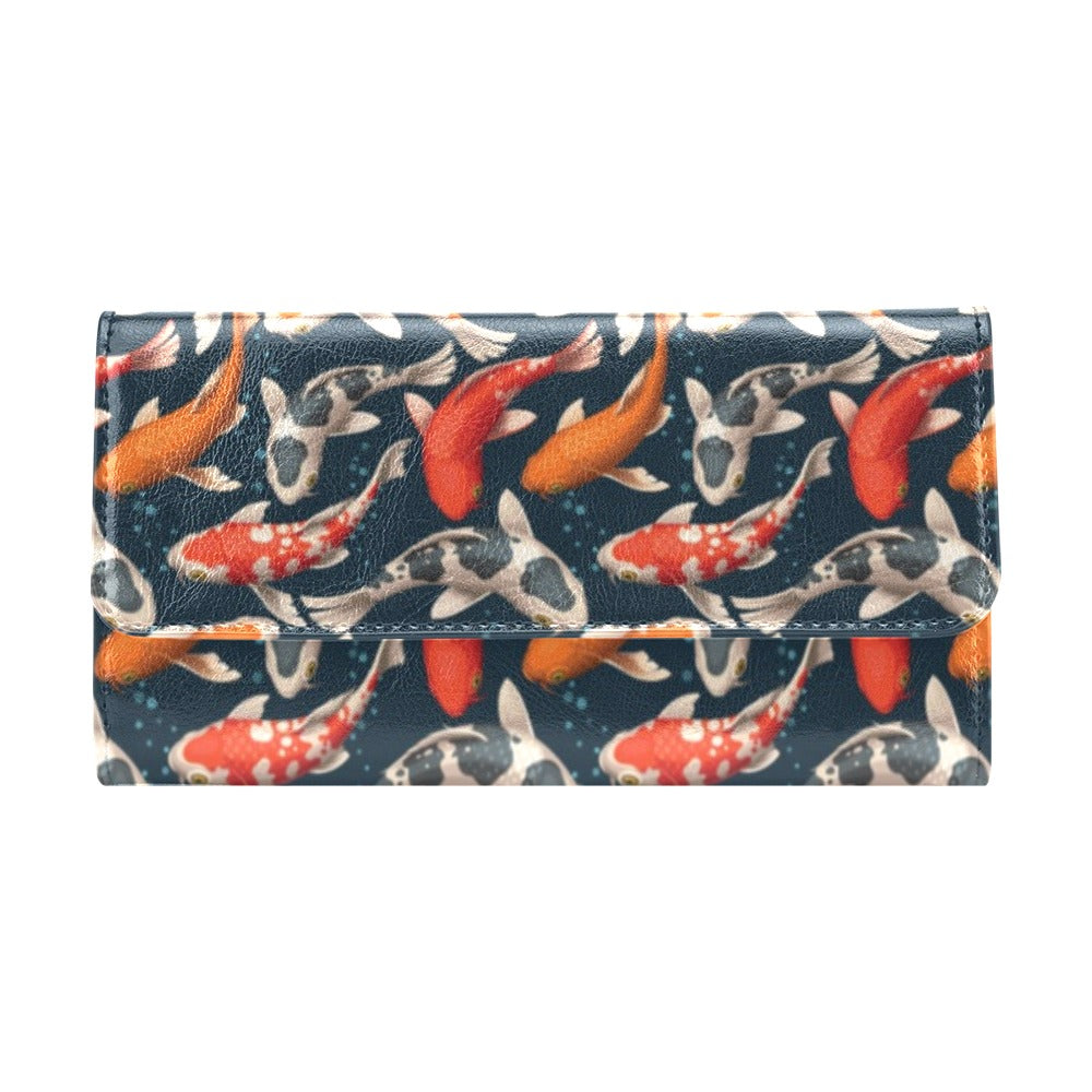 Koi Carp Cute Design Themed Print Women's Trifold Wallet