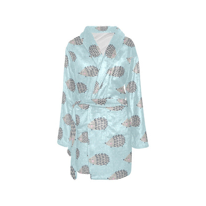 Hedgehog Pattern Print Design 02 Women's Fleece Robe