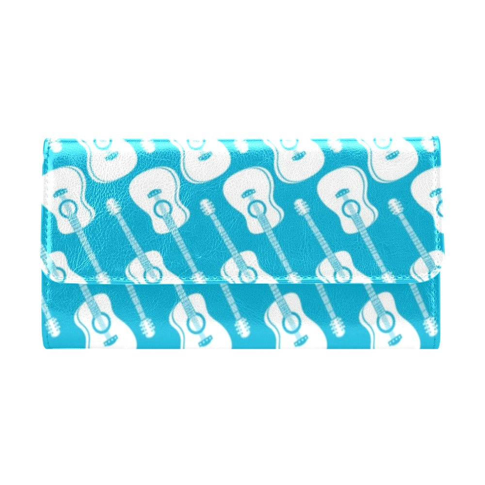 Acoustic Guitar Print Design LKS404 Women's Trifold Wallet