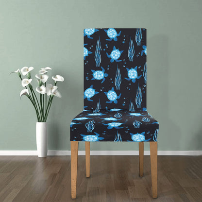 Sea Turtle Print Design LKS3013 Dining Chair Slipcover