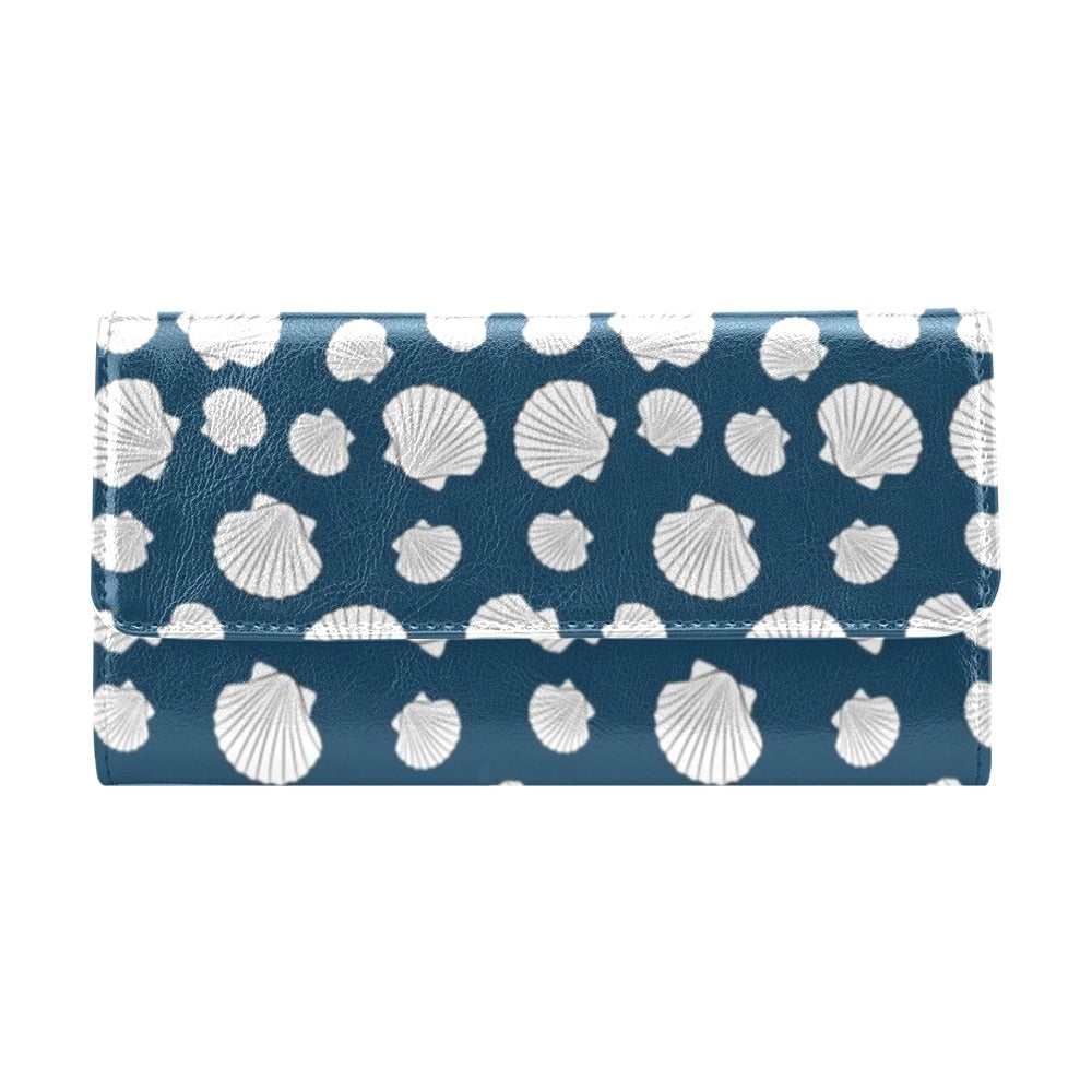 Seashell Print Design LKS3012 Women's Trifold Wallet