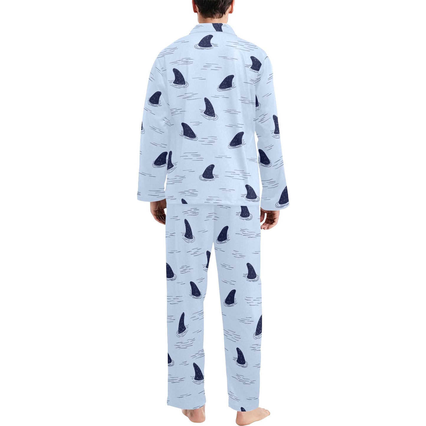 Shark Fin Men's Long Pajama Set