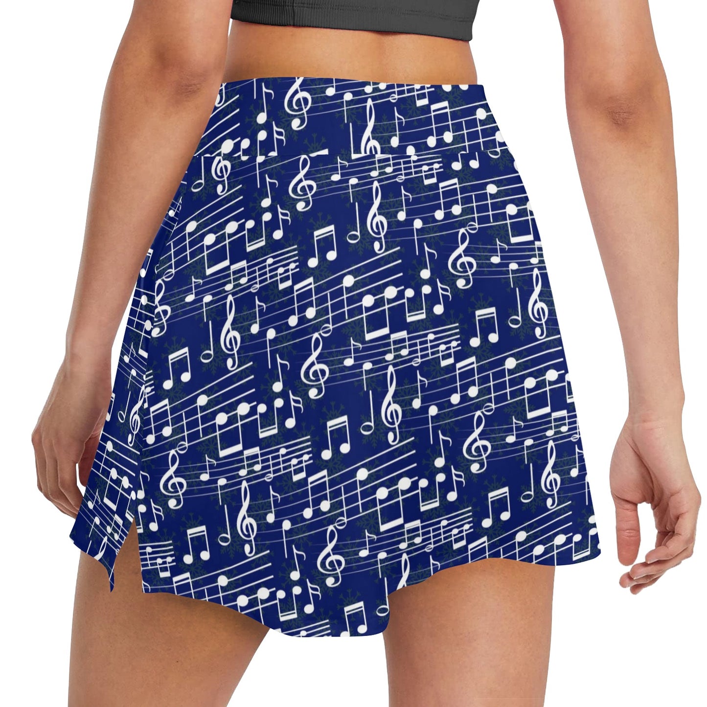Music Note Blue Themed Print 17" Golf & Pickleball Skort with Pockets