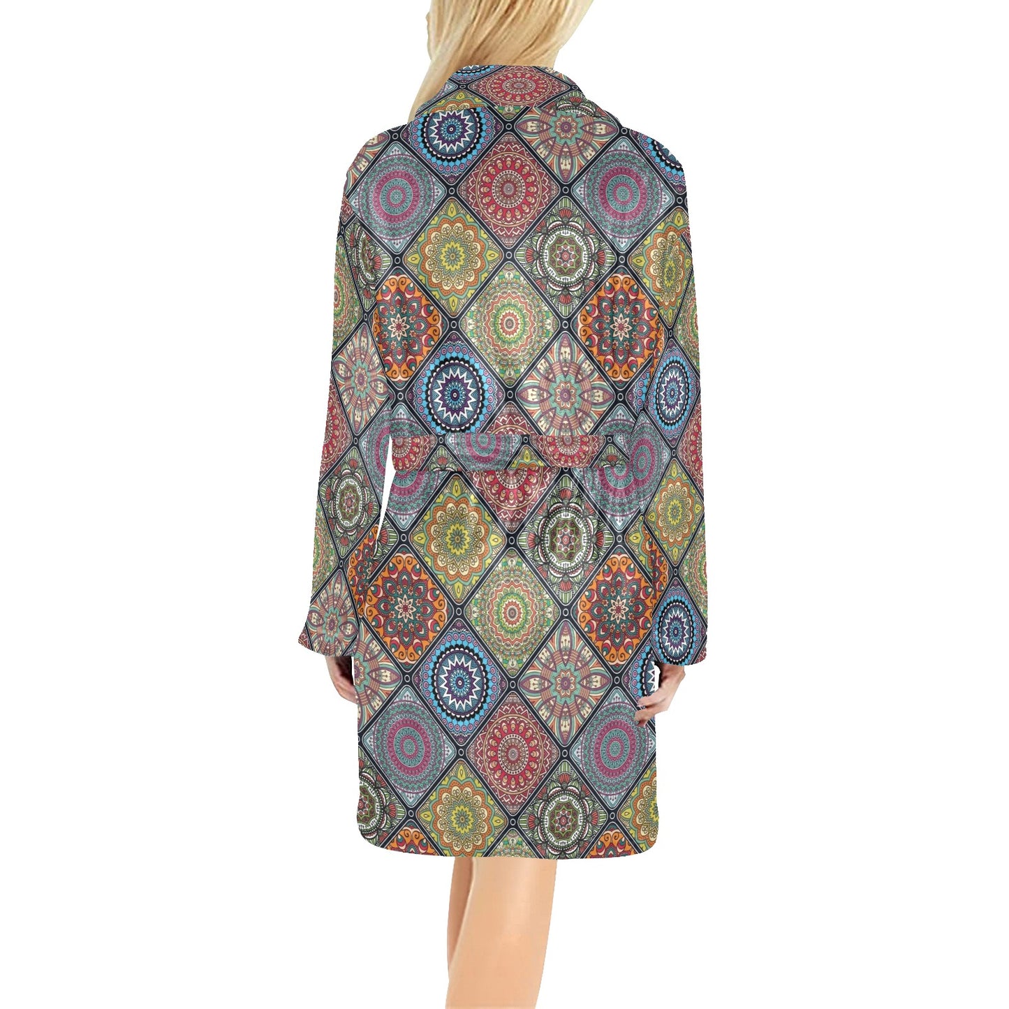 Bohemian Pattern Print Design 05 Women's Fleece Robe