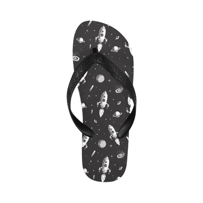 Space Rocket Print Design LKS303 Flip Flops