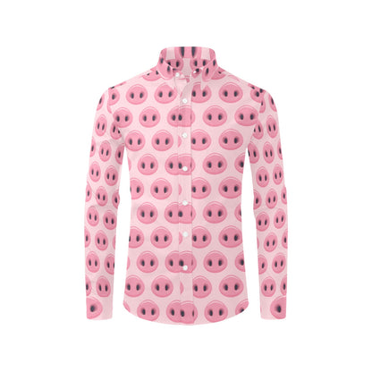 Pig Print Design LKS401 Men's Long Sleeve Dress Shirt