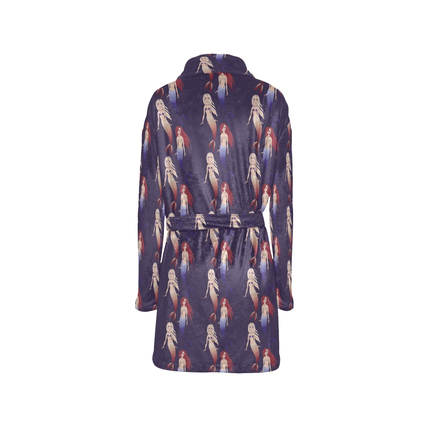Mermaid Pattern Print Design 02 Women's Fleece Robe