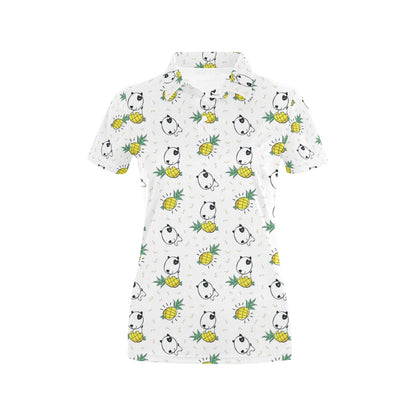 Bull Terriers Pattern Print Design 05 Women's Polo Shirt