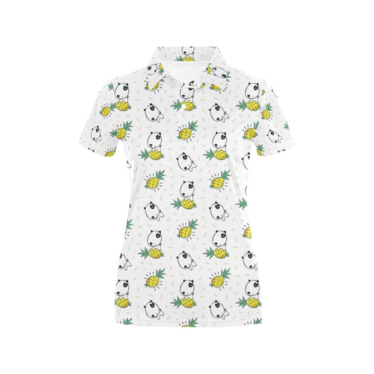 Bull Terriers Pattern Print Design 05 Women's Polo Shirt