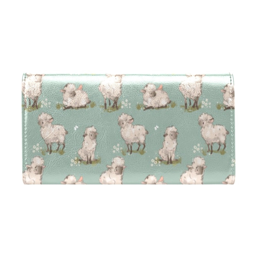 Sheep Print Design LKS405 Women's Trifold Wallet