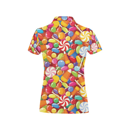 Candy Pattern Print Design 02 Women's Polo Shirt