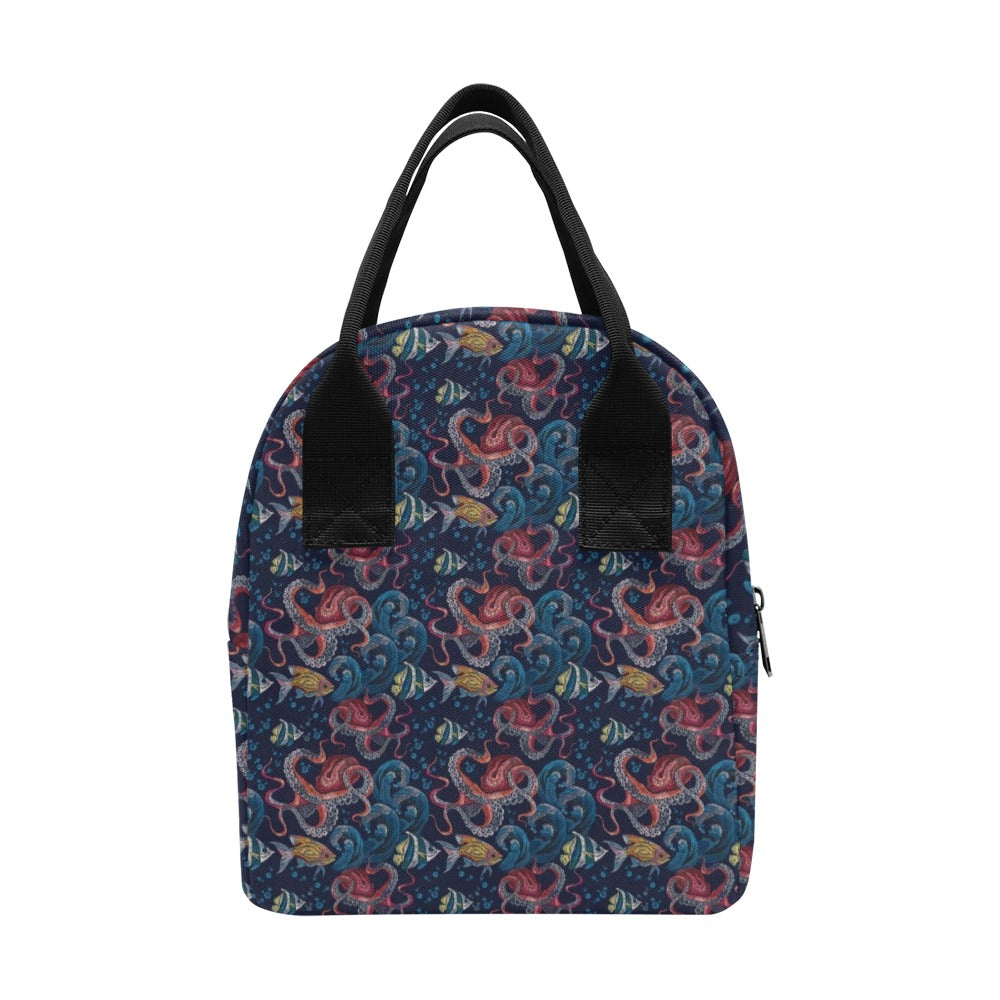 Underwater Giant Squid Print Design LKS302 Insulated Lunch Bag