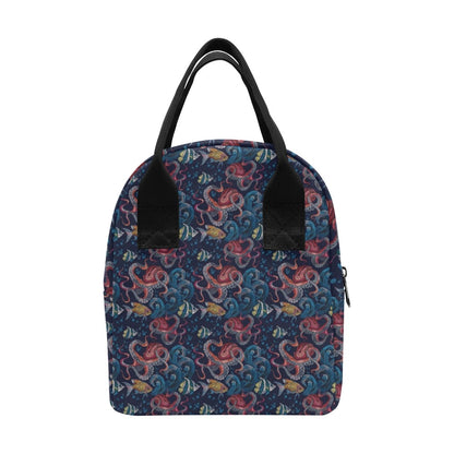 Underwater Giant Squid Print Design LKS302 Insulated Lunch Bag