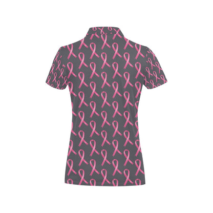 Breast Cancer Awareness Pattern Women's Polo Shirt