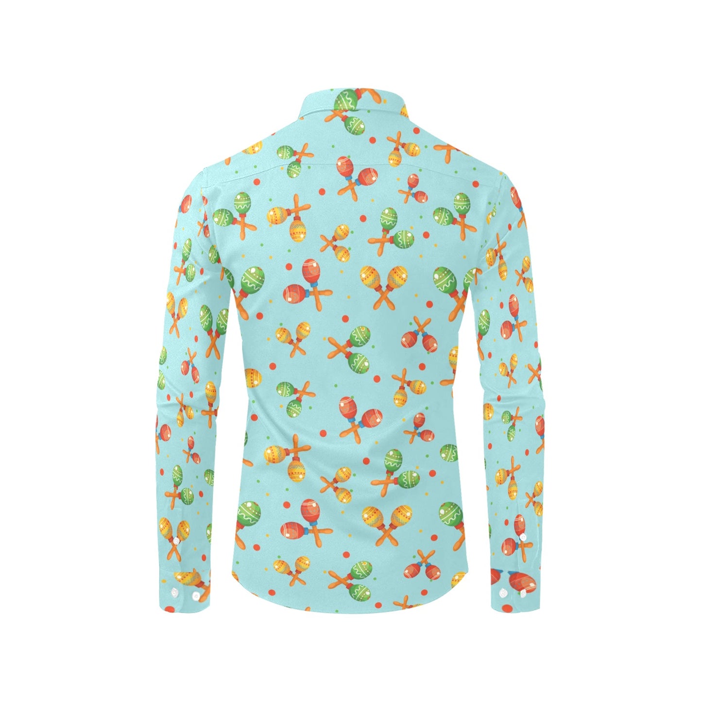 Maracas Print Design LKS402 Men's Long Sleeve Dress Shirt