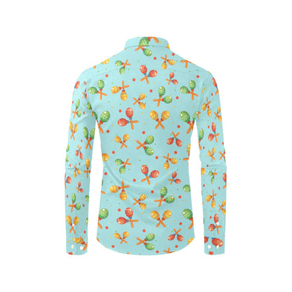 Maracas Print Design LKS402 Men's Long Sleeve Dress Shirt