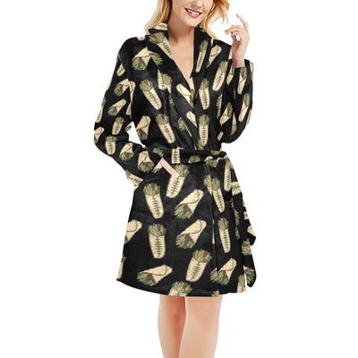 Burrito Print Design LKS303 Women's Fleece Robe