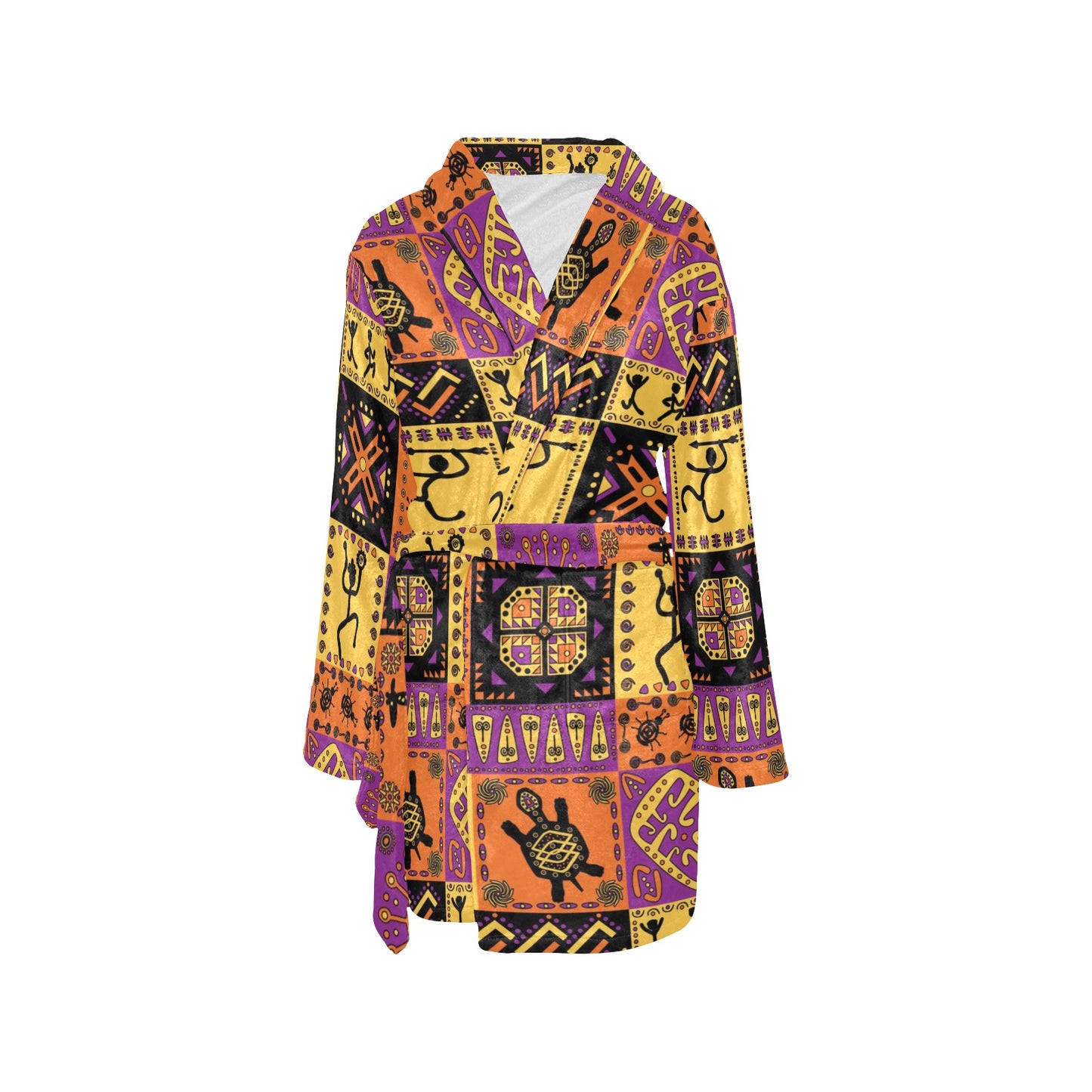 African Pattern Print Design 02 Women's Fleece Robe