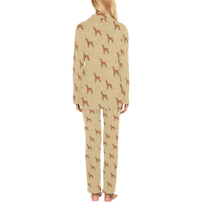 Boxers Pattern Print Design 02 Women's Long Pajama Set