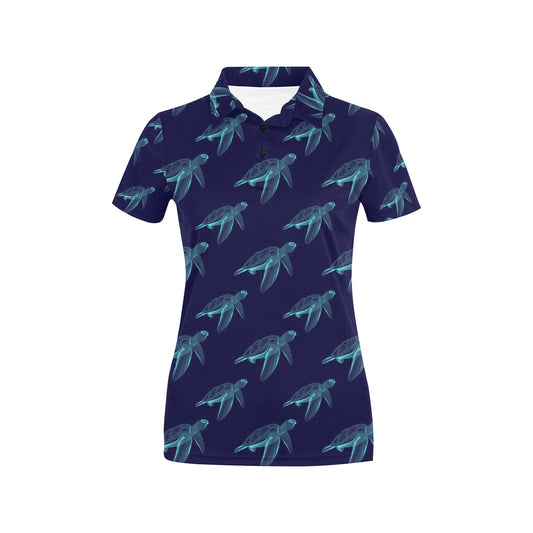 Sea Turtle Pattern Print Design T04 Women's Polo Shirt