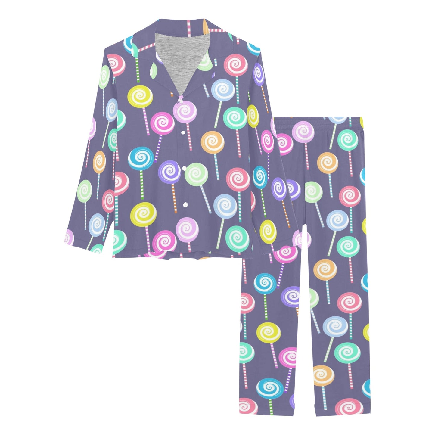 Lollipop Pattern Print Design LL03 Women's Long Pajama Set