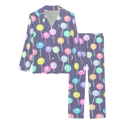 Lollipop Pattern Print Design LL03 Women's Long Pajama Set