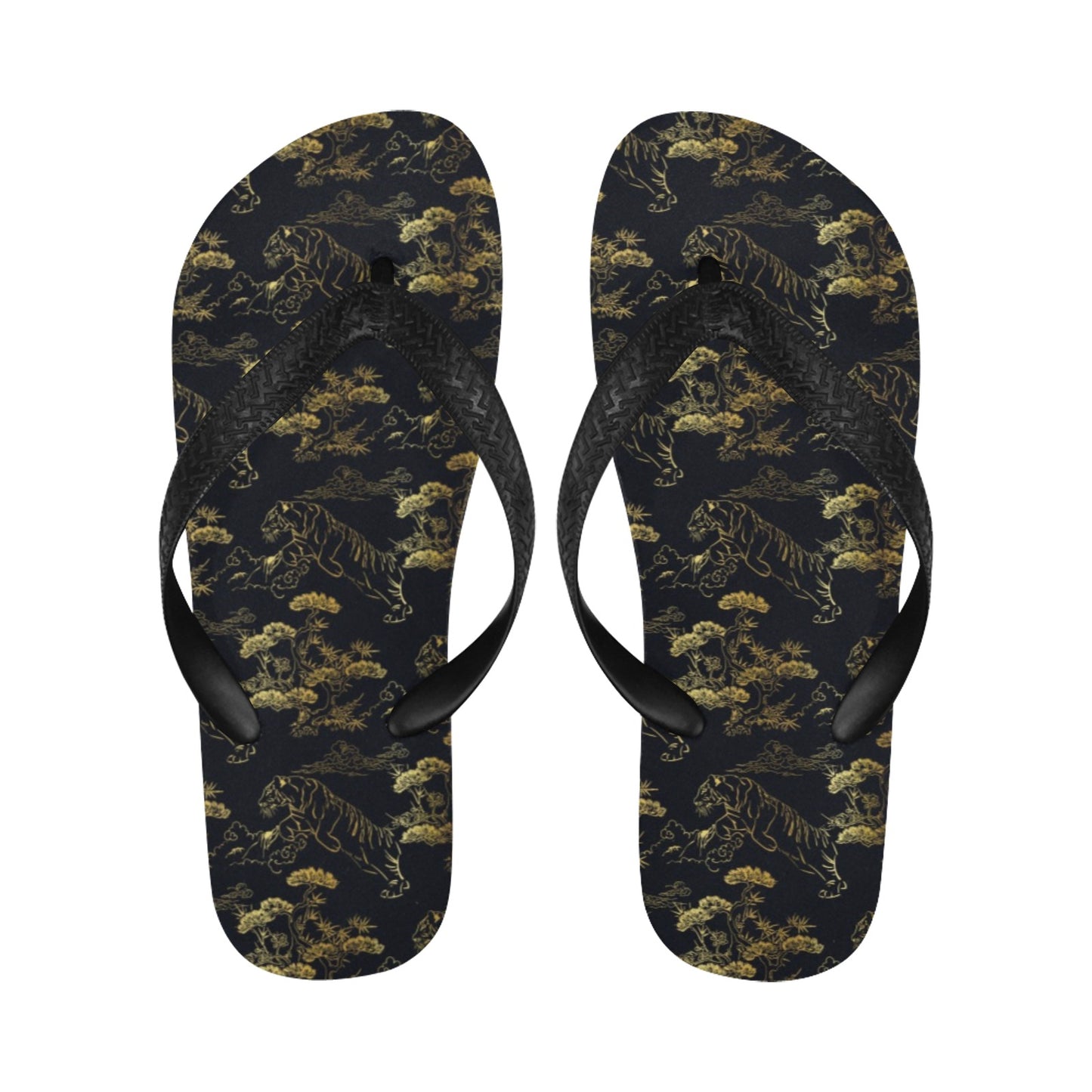 Tiger Japan Style Print Design LKS305 Flip Flops